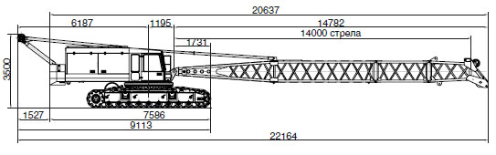 Габариты крана ДЭК-361